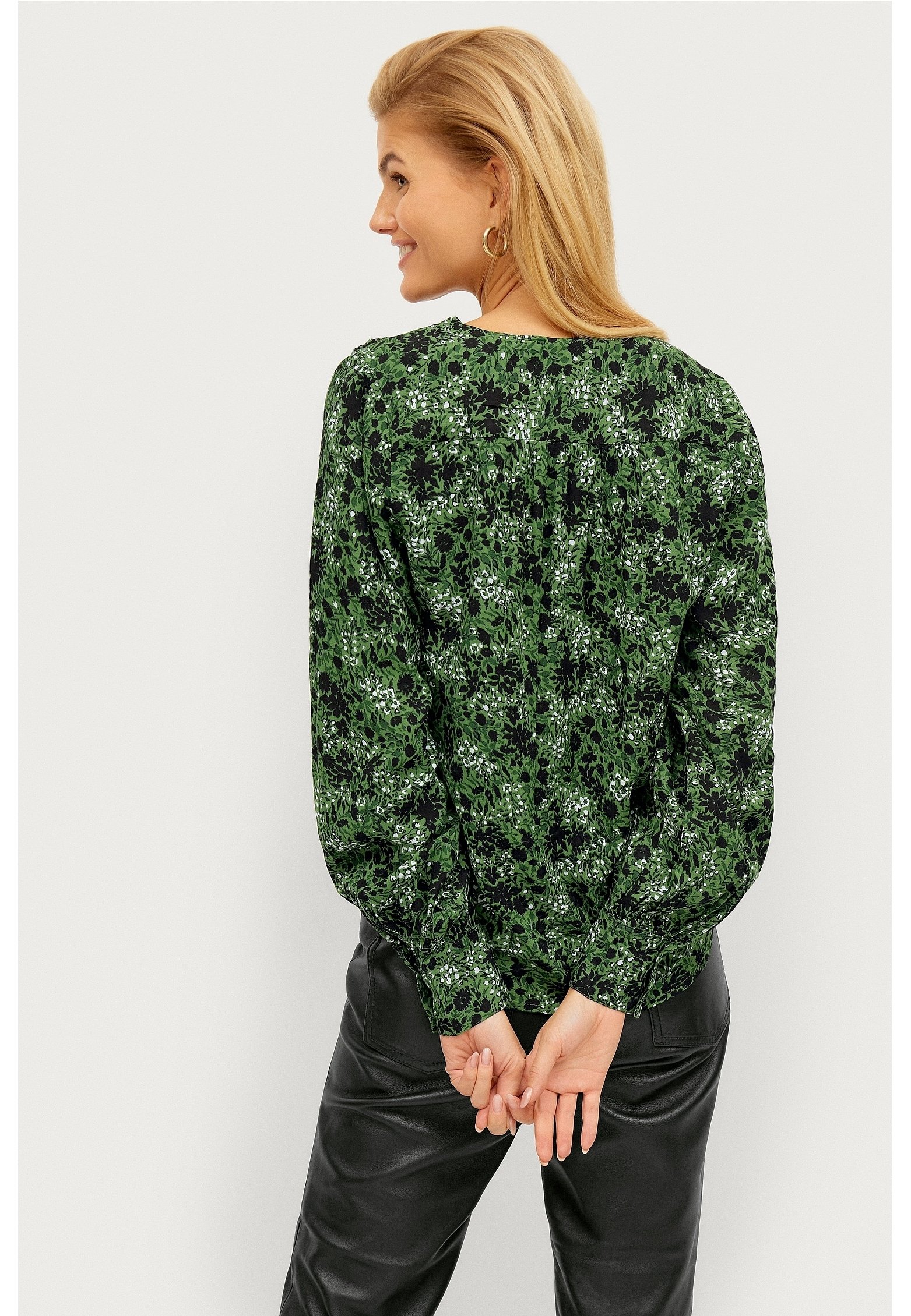 Bluse gemustert grün Clearance